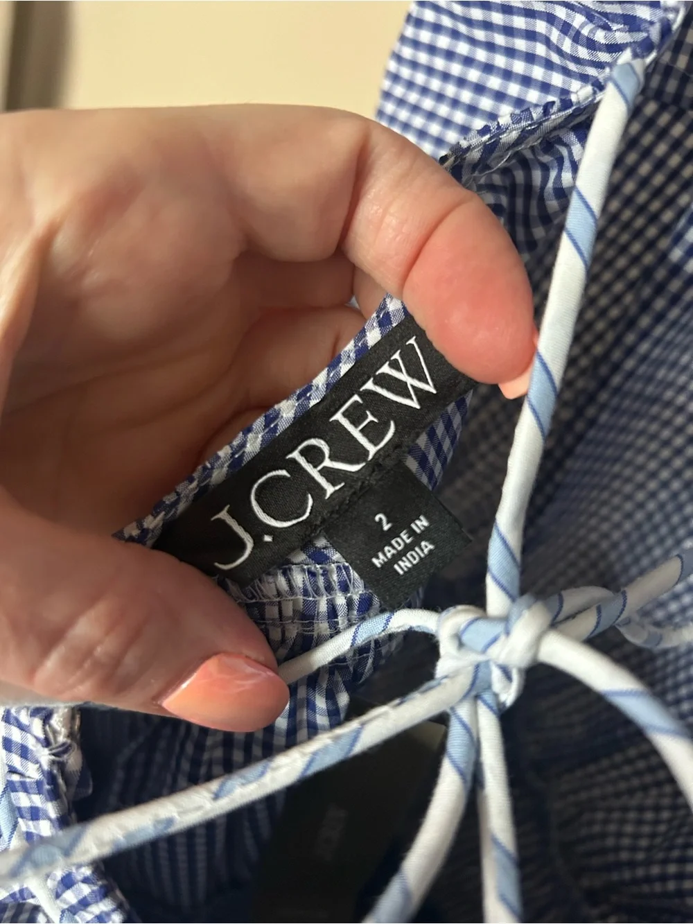 J. Crew Blue Gingham Backless Midi Dress